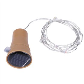 AZURAOKEY 1 m 10 LED bouchon bouteille étanche énergie solaire guirlande lumineuse (multicolore)