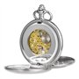 TREEWETO Montre de Poche Classique Lisse Double boîtier mécanique Steampunk Chiffres Romains Montre Gousset pour Homme et Femme 