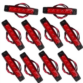 Futheda Lot de 10 Feux de Position latéraux 12 V 6 SMD LED pour remorque