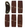 Goodway Lot de 20 bandes abrasives en tissu - 75 x 533 mm - Grains mixtes (4 x grain 40/60/80/120/180) - Idéal pour ponceuse à b