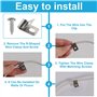 Lot de 100 Pinces de Fixation pour Clôtures Agricoles Agrafe Grillage Clips en Acier Inoxydable avec Vis Serre Cable Acier Pince