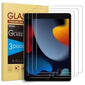 SPARIN 3 Pièces Verre Trempé Compatible avec iPad 9/8/7 (10