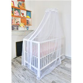Moustiquaire Ciel de lit bébé TRANQUILISAFE® et son support universel
