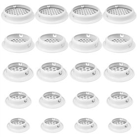 20 Pièces 5 Tailles Grille d'aération Trou Inox Blanc Ronde Grille Ventilation (19mm/25mm/29mm/35mm/53mm) Cuisine Meubles Grille