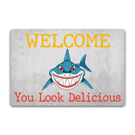 LuckyChu Tapis de sol antidérapant en caoutchouc avec inscription « Welcome You Look Delicious » - Pour intérieur ou extérieur -