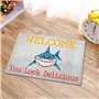 LuckyChu Tapis de sol antidérapant en caoutchouc avec inscription « Welcome You Look Delicious » - Pour intérieur ou extérieur -