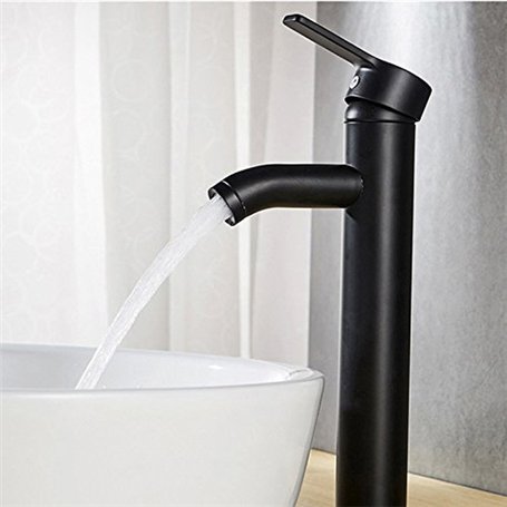 Robinet Noir Mat Cuivre Mitigeur Lavabo Salle de Bain Robinet Eau Chaud Froid Mate Bassin Robinetterie élégante et design rétro