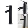 Robinet Noir Mat Cuivre Mitigeur Lavabo Salle de Bain Robinet Eau Chaud Froid Mate Bassin Robinetterie élégante et design rétro 