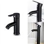 Robinet Noir Mat Cuivre Mitigeur Lavabo Salle de Bain Robinet Eau Chaud Froid Mate Bassin Robinetterie élégante et design rétro 