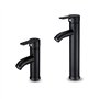 Robinet Noir Mat Cuivre Mitigeur Lavabo Salle de Bain Robinet Eau Chaud Froid Mate Bassin Robinetterie élégante et design rétro 