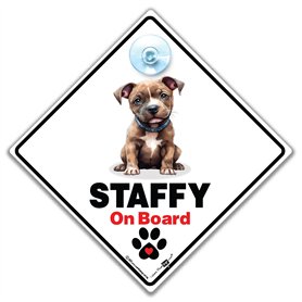 iwantthatsign.com Panneau « Staffy On Board »