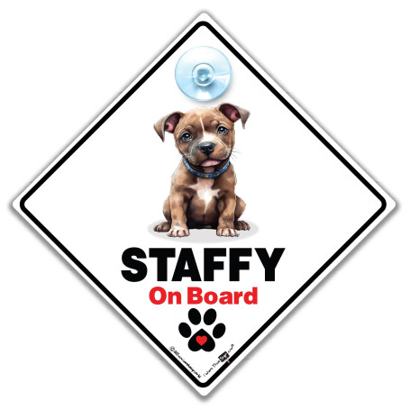 iwantthatsign.com Panneau « Staffy On Board »