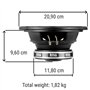 1 Caisson de Basses Compatible avec Boss Audio Systems CXX8 CXX 8 20,00 cm 200 mm 8" 4 ohm 300 Watts rms 600 Watts Max 83 DB Sus