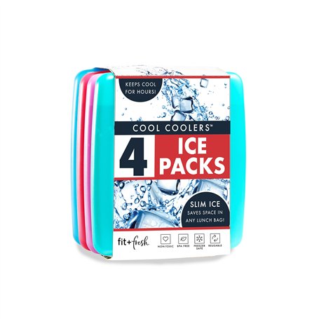 Fit & Fresh 336HLJP Lot de 4 glaçons réutilisables pour boîtes à déjeuner/Sacs et refroidisseurs Multicolore 11