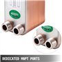 VEVOR Echangeur Thermique 1240MN34 Echangeur De Chaleur Thermique à 40 Plaques pour le refroidissement d'huile industrielle/les 
