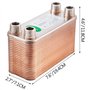 VEVOR Echangeur Thermique 1240MN34 Echangeur De Chaleur Thermique à 40 Plaques pour le refroidissement d'huile industrielle/les 