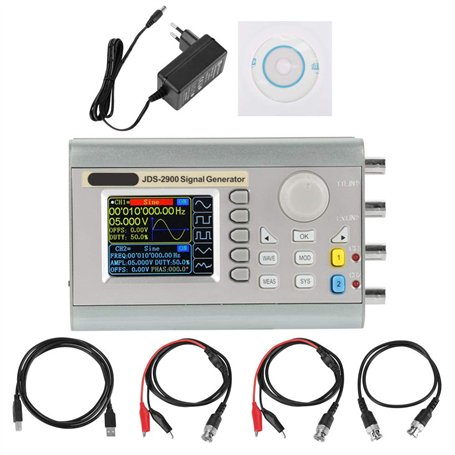 Akozon JDS2900 DDS Générateur de signal DDS 15 MHz-60 MHz haute précision en forme d'onde Arbitrary à deux canaux avec fréquence