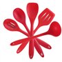 Zerodis 5 pcs/lot Rouge Ustensiles de Cuisson, antiadhésif résistant à la Chaleur en Silicone Louche à Soupe Cuillère à Riz Cuil