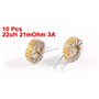 sourcing map 10 Pcs Inducteur toroïdal noyau Choke fil vent Wound 22uH 21mOhm 3A Coil bobine induction Inductance