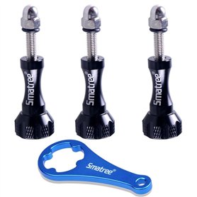 Smatree® Aluminium Vis Longue 3pcs (Noir) and Clé (Bleu) pour GoPro Session