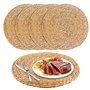 Lot de 4 sets de table ronds tressés - Ronds - 33 cm - Résistants à la chaleur - Sets de table ronds faits à la main - Sets de t