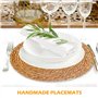 Lot de 4 sets de table ronds tressés - Ronds - 33 cm - Résistants à la chaleur - Sets de table ronds faits à la main - Sets de t