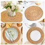 Lot de 4 sets de table ronds tressés - Ronds - 33 cm - Résistants à la chaleur - Sets de table ronds faits à la main - Sets de t