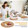 Lot de 4 sets de table ronds tressés - Ronds - 33 cm - Résistants à la chaleur - Sets de table ronds faits à la main - Sets de t