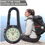 Nizirioo 1 montre d'infirmière : montre à quartz multifonctionnelle avec mousqueton, petite montre de ceinture lumineuse pour mé