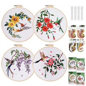 Kit Broderie Débutant: 4 Pièce Kit de Démarrage de Broderie
