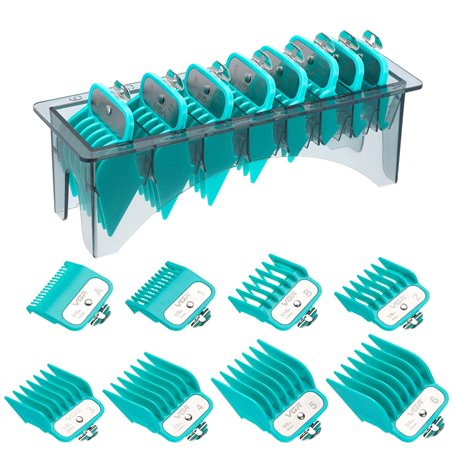 VGR 891 Lot de 8 peignes de tondeuse à cheveux professionnels avec support de peigne limite pour la plupart des tondeuses à chev