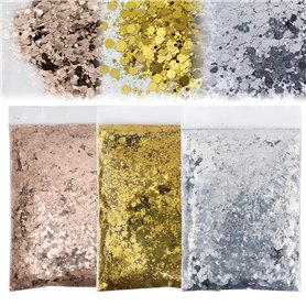 3 Pièces 150g Paillettes Or
