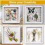 Cadre Profond en Bois à remplir – Cadre 3D, Cadre vitrine, Cadre Photo 20x20 cm, idéal pour Souvenirs, Fleurs, Bouquets de Maria
