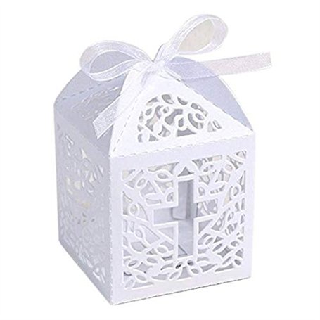 Musuntas 50 TLG. Vogelkäfig diseño caja de caja de cartón de Regalo de bautizo Fiesta decoración de mesa Bomboniere de boda deco