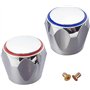 Clockjuan Lot de 2 couvre-têtes de robinet de rechange pour robinet froid et chaud de salle de bain et évier de cuisine