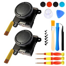 HARIKIKI 2 Analogiques Joystick 3D de Rechange pour Manette Joy-Con de Nintendo Switch avec Tournevis et tri-Wing à épiler