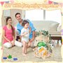 Wuciray Cadeau de Baby Shower avec Poignée Coffret Cadeau en Bois avec Roulettes Panier de Douche Bois pour Bébé Panier de Range