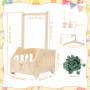 Wuciray Cadeau de Baby Shower avec Poignée Coffret Cadeau en Bois avec Roulettes Panier de Douche Bois pour Bébé Panier de Range