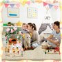 Wuciray Cadeau de Baby Shower avec Poignée Coffret Cadeau en Bois avec Roulettes Panier de Douche Bois pour Bébé Panier de Range