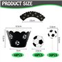 HDGSAFD 48 Pièces De Bordures De Gâteau De Football, 48 Pièces De Papier De Décoration De Football Et 30 Pièces De Cure-Dents De