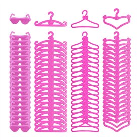 HDGSAFD Mini Cintres en Plastique 60 Pièces Et 2 Mini Lunettes