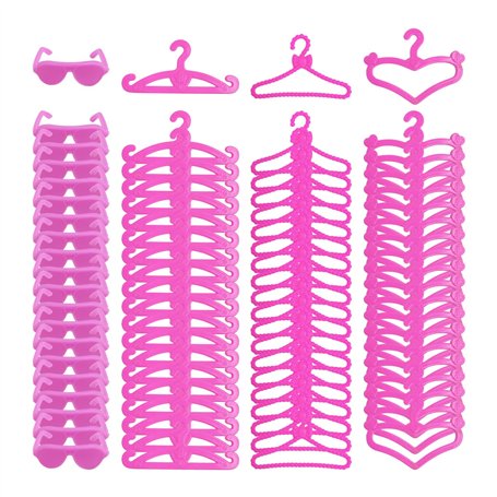 HDGSAFD Mini Cintres en Plastique 60 Pièces Et 2 Mini Lunettes