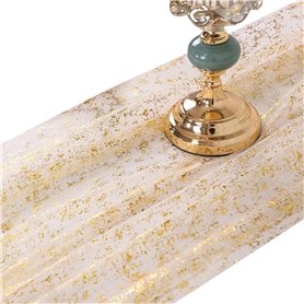 CVDYWDJIE 1 Chemin De Table en Maille Feuille d'or