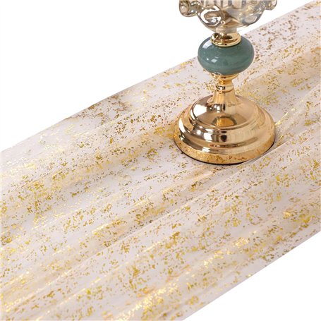 CVDYWDJIE 1 Chemin De Table en Maille Feuille d'or