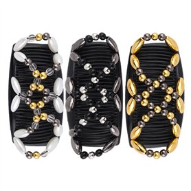 Lot de 3 peignes à cheveux à perles - Peigne à cheveux polyvalent pour femme - Clip peigne pour chignon - Pince à cheveux élasti