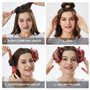 Lot de 4 fers à friser sans chaleur - Outils de coiffure - Bandeau sans chaleur - Kit de curling réglable - Rose lotus