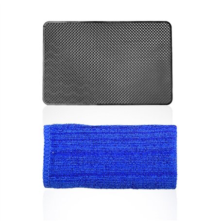 Tapis antidérapant pour tableau de bord de voiture avec chiffon en microfibre