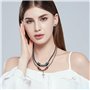 YSJCHEBS Collier De Perles Doubles Tressées 2 Pièces, Collier De Déclaration Vintage, Collier pour Hommes, Collier De Style Bohè