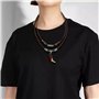 YSJCHEBS Collier De Perles Doubles Tressées 2 Pièces, Collier De Déclaration Vintage, Collier pour Hommes, Collier De Style Bohè