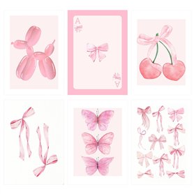 HDGSAFD 6 Morceaux d'affiche Esthétique Rose